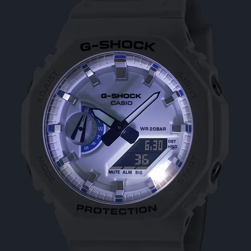 Casio G-Shock White Dial Full Luminous Men's Watch- GA-2100HDS-7A